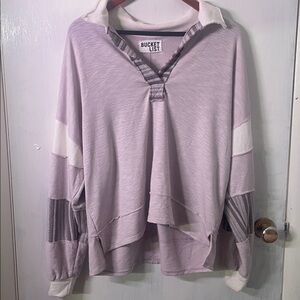 BUCKETLIST Light Purple and White Hoodie